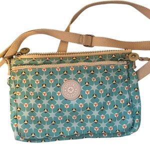 kipling wes print crossbody hangbag clover blue purse